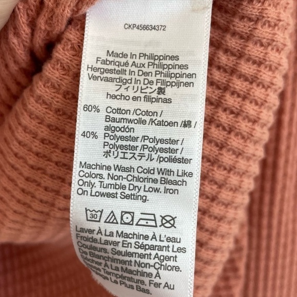 Madewell Mock Neck Waffle Knit T-shirt In Burnished Blush, Size S - Picture 7 of 7